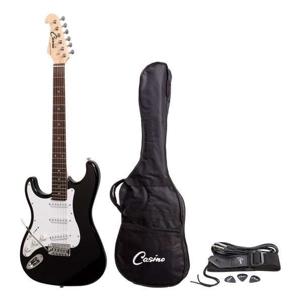 Casino ST-Style Left Handed Electric Guitar Set (Black)-CST-22L-BLK