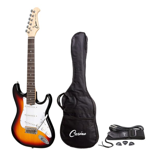 Casino ST-Style Short Scale Electric Guitar Set (Sunburst)-CST-20-TSB