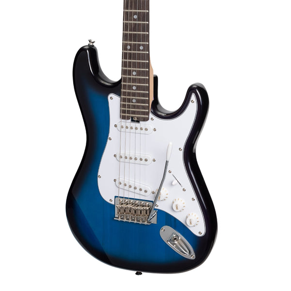 Casino ST-Style Short Scale Electric Guitar and 10 Watt Amplifier Pack (Blueburst)-CP-SST-BLS