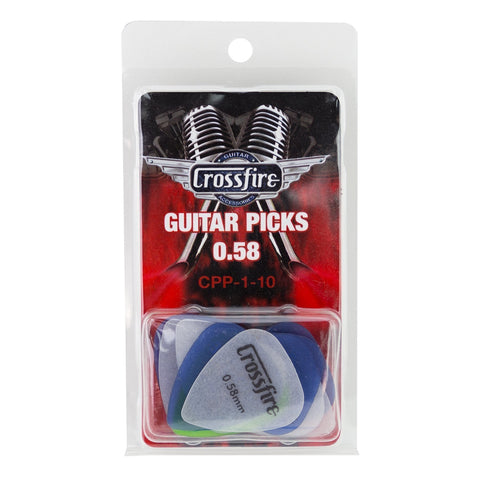 Crossfire 0.58mm Guitar Picks (10 Pack Assorted)