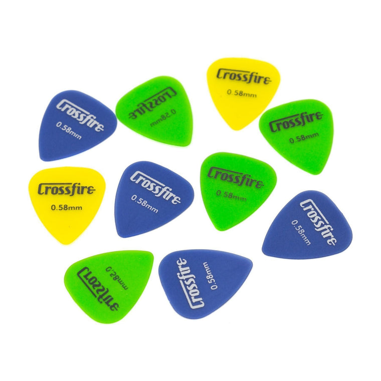 Crossfire 0.58mm Guitar Picks (10 Pack Assorted)