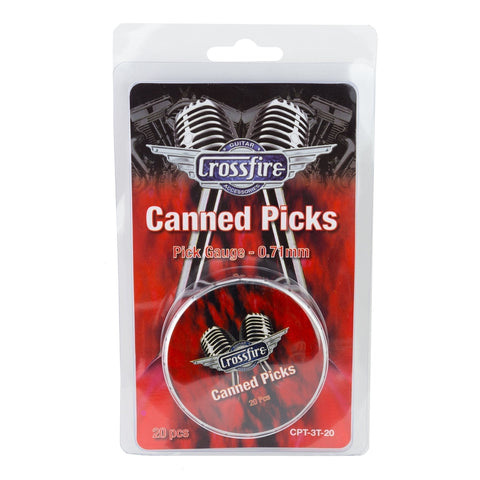 Crossfire 0.71mm Canned Guitar Picks (20 Pack Assorted)-CPT-3T-20