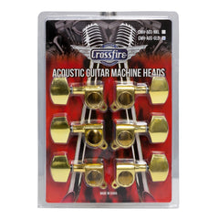 Crossfire Acoustic Guitar Machine Head Set (Gold with Buttons)-CMH-AGS-GLD