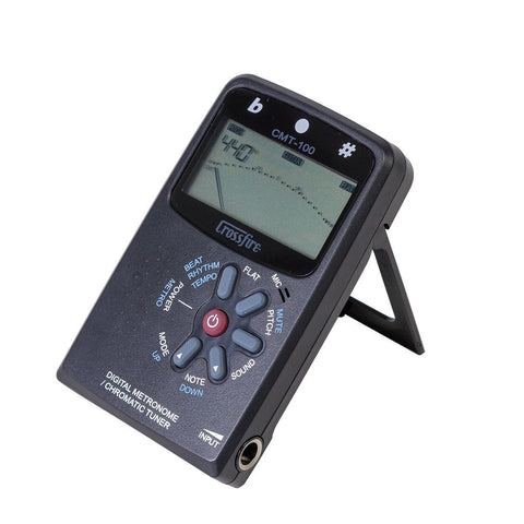 Crossfire Chromatic Tuner and Digital Metronome (Black)-CMT-100-BLK