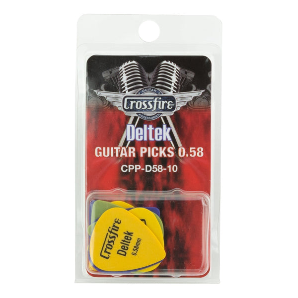 Crossfire Deltek 0.58mm Guitar Picks (10 Pack Assorted)