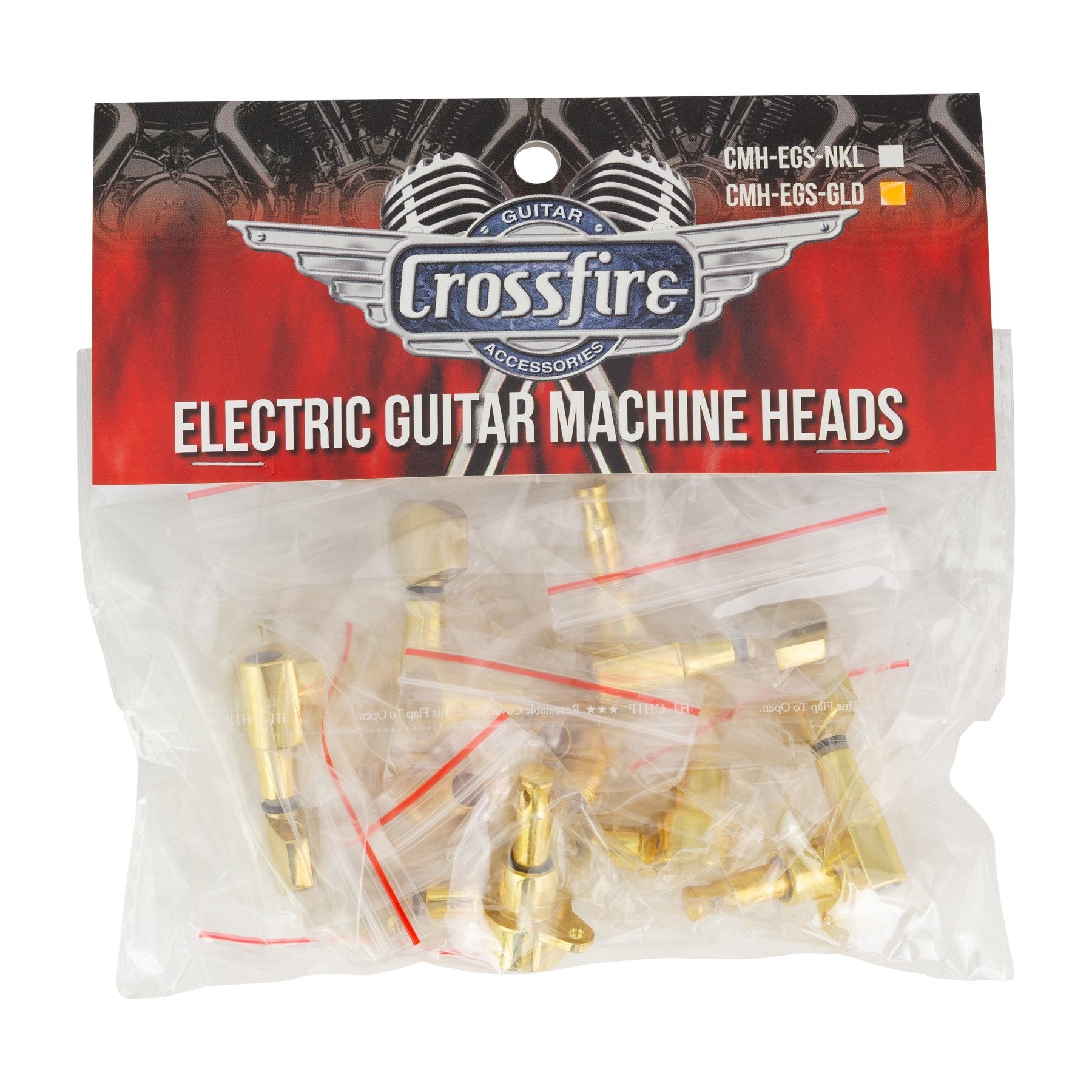 Crossfire Electric Guitar Machine Head Set (Gold with Buttons)-CMH-EGS-GLD
