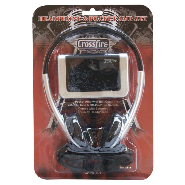 Crossfire Electric Guitar Pocket Amplifier & Headphone Set (Black)