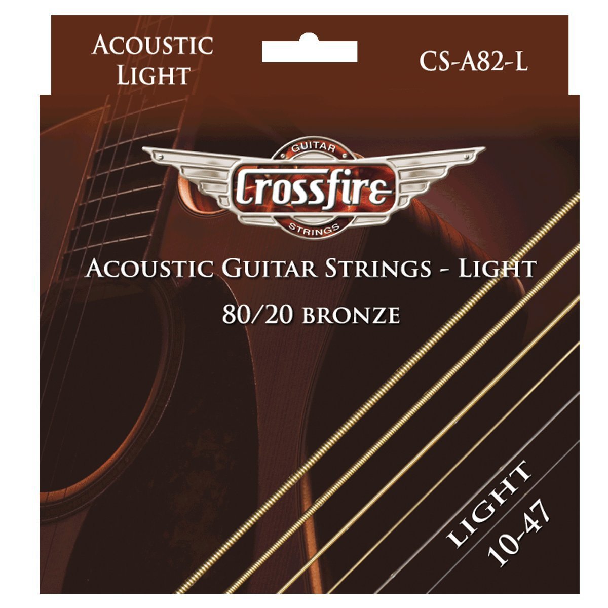Crossfire Light 80/20 Bronze Acoustic Guitar Strings (10-47)-CS-A82-L