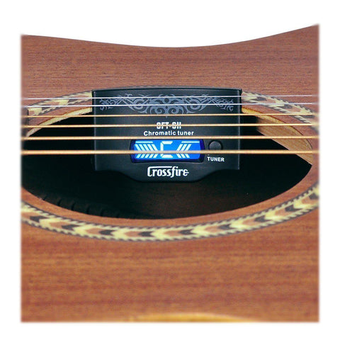 Crossfire Sound Hole-Mounted Chromatic Tuner with Built-in Microphone-CFT-SH-BLK