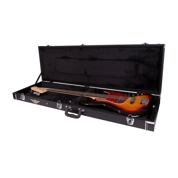 Crossfire Standard Rectangular P and J-Style Bass Guitar Hard Case (Black)