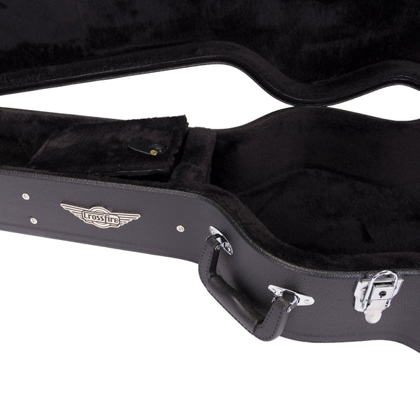 Crossfire Standard Shaped Parlour Guitar Hard Case (Black)