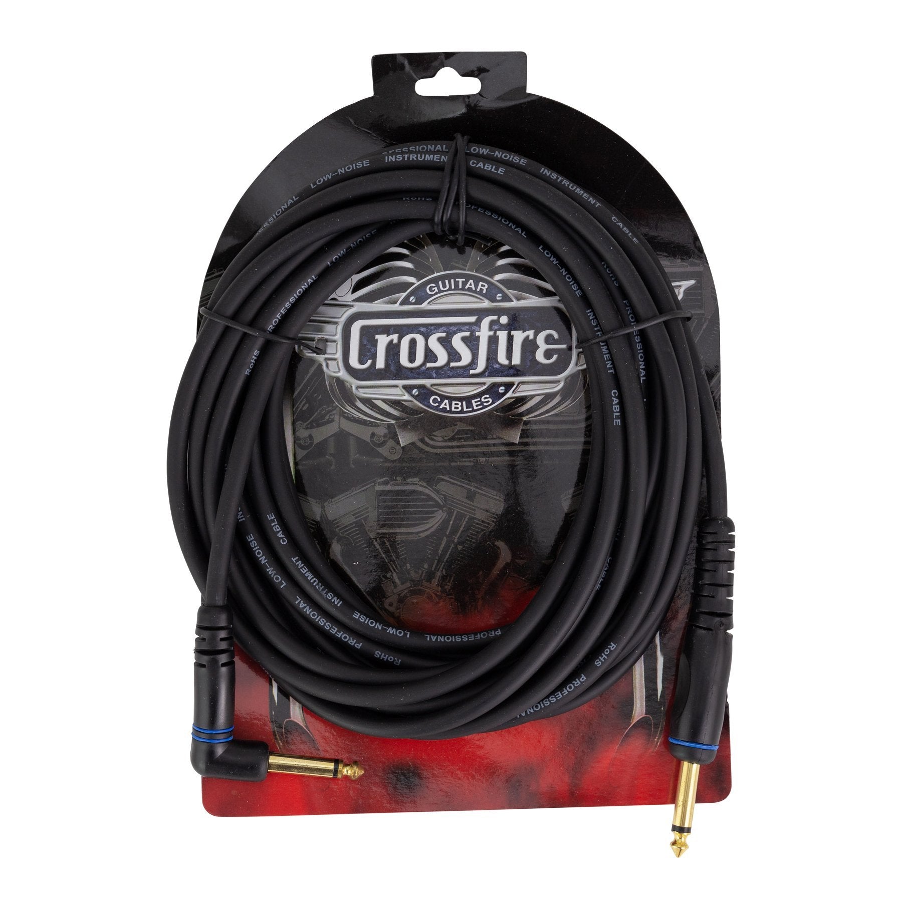 Crosssfire 20' / 6 Metre Instrument Cable with Straight/Angled Moulded Jacks-CGC-PP2-20L