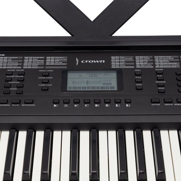Crown CK-25 Multi-Function 54-Key Electronic Portable Keyboard (Black)-CK-25