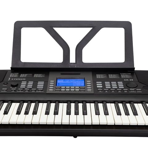 Crown CK-28 Touch Sensitive Multi-Function 61-Key Electronic Portable Keyboard with USB (Black)