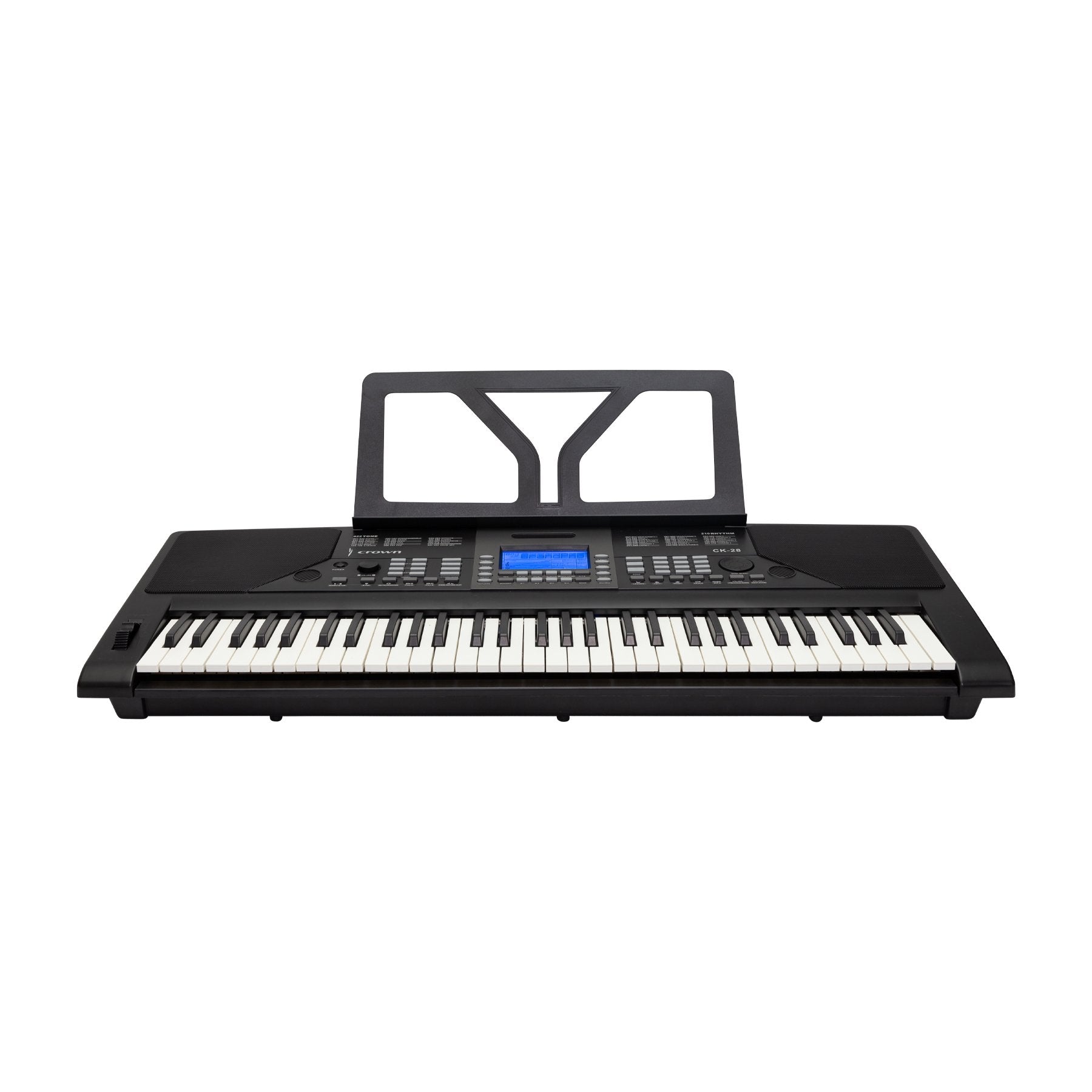 Crown CK-28 Touch Sensitive Multi-Function 61-Key Electronic Portable Keyboard with USB (Black)-CK-28-BLK