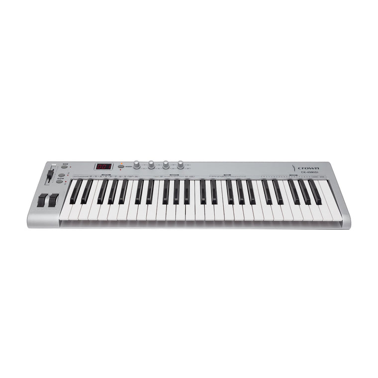 Crown CK-49 MIDI USB 49-Key Electronic Portable Keyboard Controller (Silver)