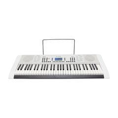 Crown CK-63 Multi-Function 61-Key Electronic Portable Keyboard with USB (White)-CK-63-WHT