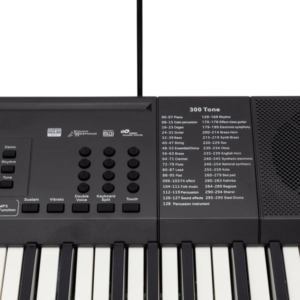 Crown CK-68 Touch Sensitive Multi-Function 61-Key Electronic Portable Keyboard with MIDI (Black)