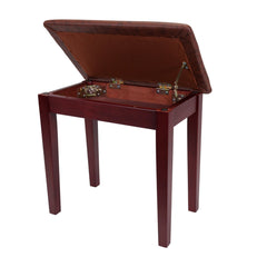 Crown Compact Piano Stool with Storage Compartment (Mahogany)