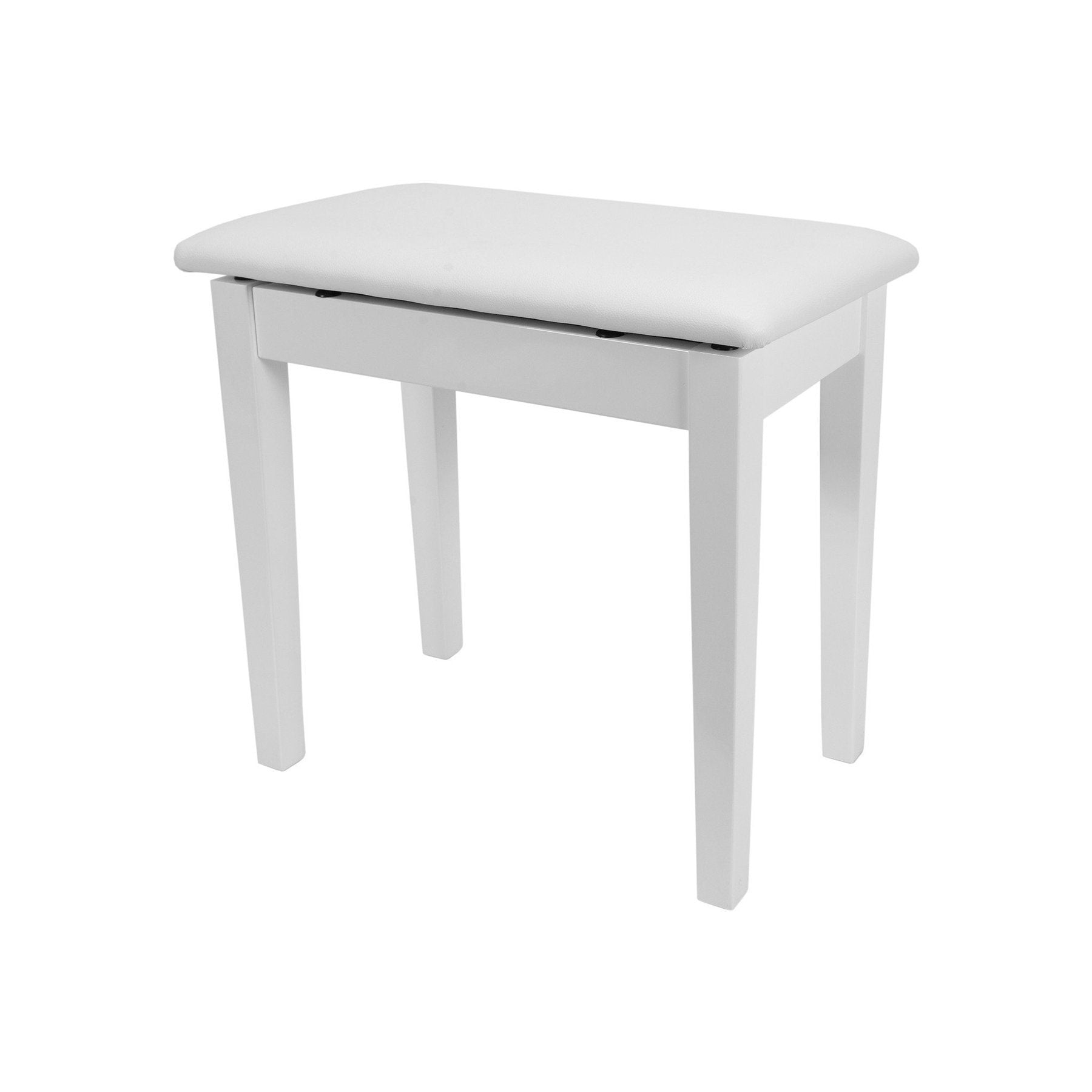 Crown Compact Piano Stool with Storage Compartment (White)-CPS-2S-WHT