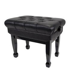 Crown Deluxe Double Padded Height Adjustable Large Piano Stool Height (Black)-CPS-8A-BLK