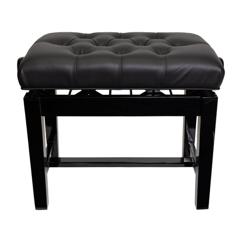 Crown Deluxe Frame Tufted Height Adjustable Piano Stool (Black)-CPB-51-BLK