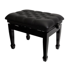 Crown Deluxe Padded Adjustable Height Piano Stool (Black)-CPB-31-BLK