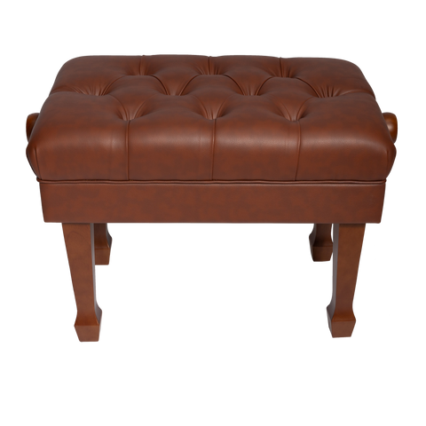 Crown Deluxe Skirted & Tufted Hydraulic Height Adjustable Piano Bench (Mahogany)