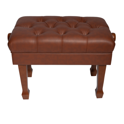 Crown Deluxe Skirted & Tufted Hydraulic Height Adjustable Piano Bench (Walnut)