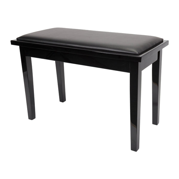 Crown Deluxe Timber Trim Duet Piano Stool with Storage Compartment (Black)-CPS-1-BLK