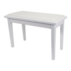 Crown Deluxe Timber Trim Duet Piano Stool with Storage Compartment (White)-CPS-1-WHT