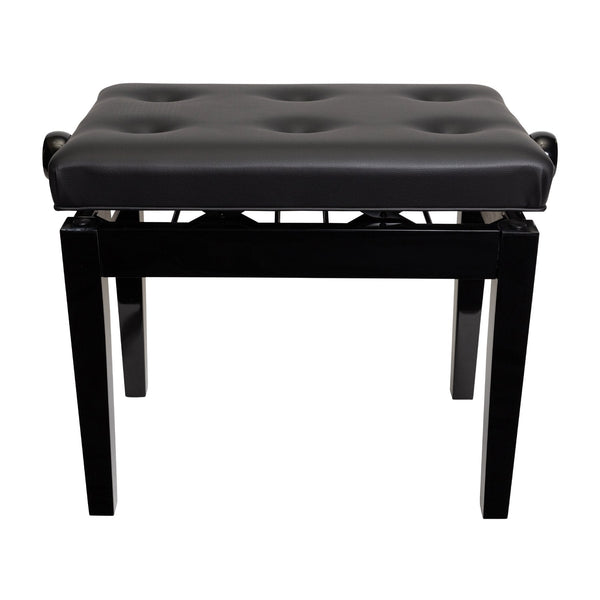 Crown Deluxe Tufted Height Adjustable Piano Stool (Black)