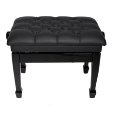 Crown Deluxe Tufted Hydraulic Height Adjustable Piano Bench (Black)