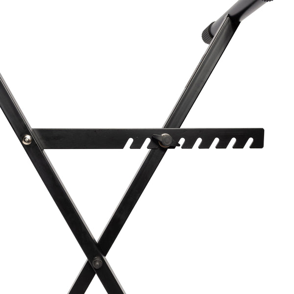Crown Heavy Duty X-Style Bar-Latch Height Adjustable Keyboard Stand (Black)-KS-007-BLK