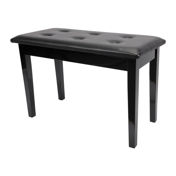 Crown Standard Tufted Duet Piano Stool with Storage Compartment (Black)-CPS-1B-BLK