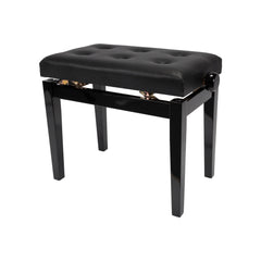 Crown Standard Tufted Height Adjustable Piano Stool (Black)-CPS-4A-BLK