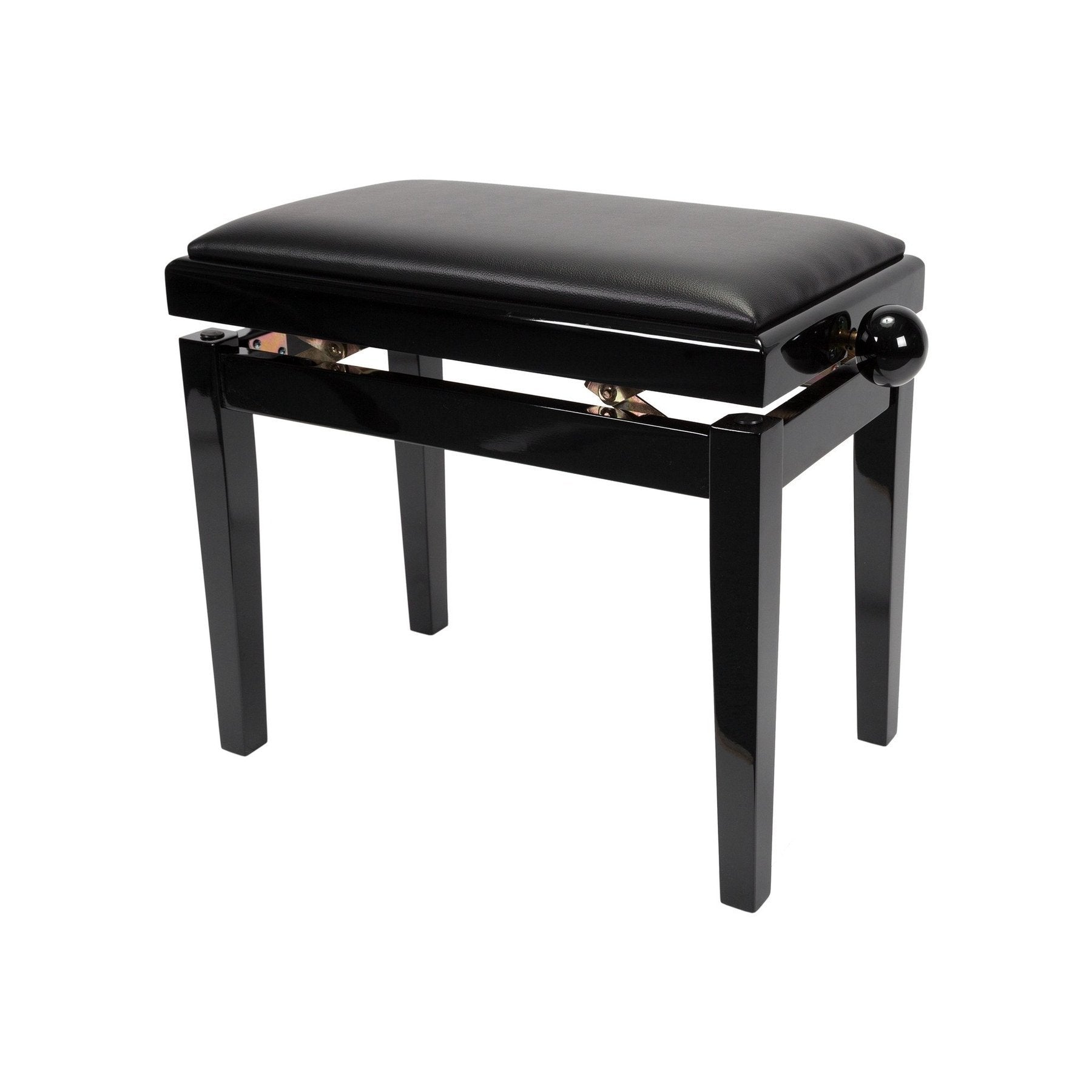 Crown Timber Trim Height Adjustable Piano Stool (Black)-CPS-5A-BLK