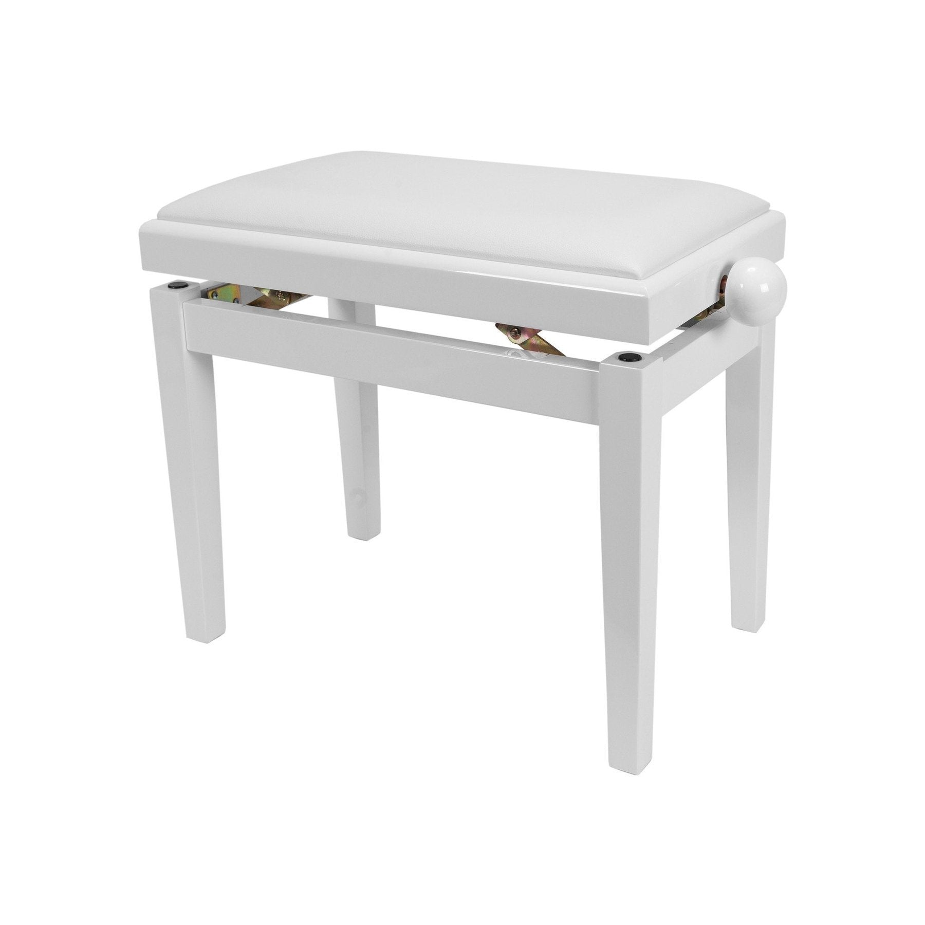 Crown Timber Trim Height Adjustable Piano Stool (White)-CPS-5A-WHT