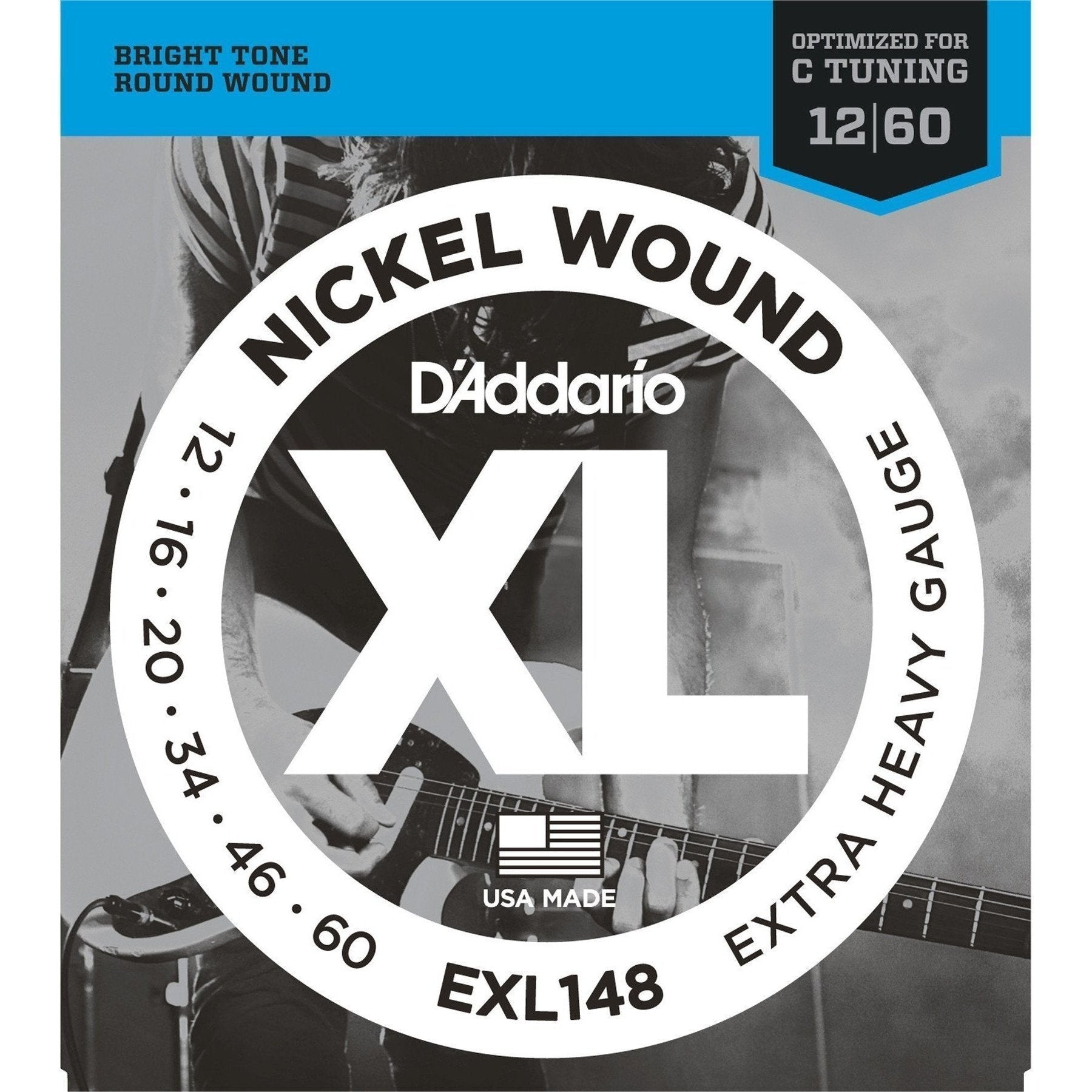 D'Addario EXL148 Extra Heavy Electric Guitar Strings (.012 - .060)-EXL148