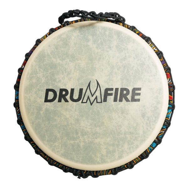Drumfire 12" Synthetic Head Rope Djembe (Multicolour)-DFP-RD1265-MUC