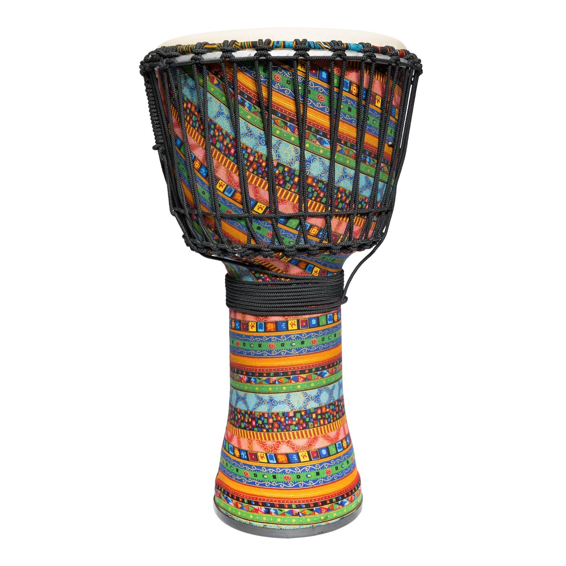Drumfire 12" Synthetic Head Rope Djembe (Multicolour)-DFP-RD1265-MUC