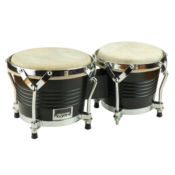 Drumfire 6.5" and 7.5" Wood Bongos (Black)-DFP-DB5B-BLK