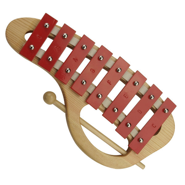 Drumfire Diatonic Metallophone with Beater (Red)-DFP-D8H-RED
