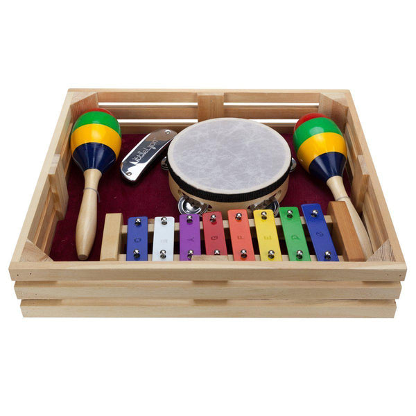 Drumfire Hand Percussion Pack with Wooden Crate (4-Piece)