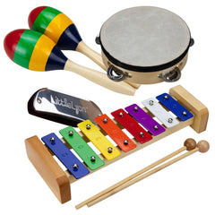 Drumfire Hand Percussion Pack with Wooden Crate (4-Piece)-DFP-EP3