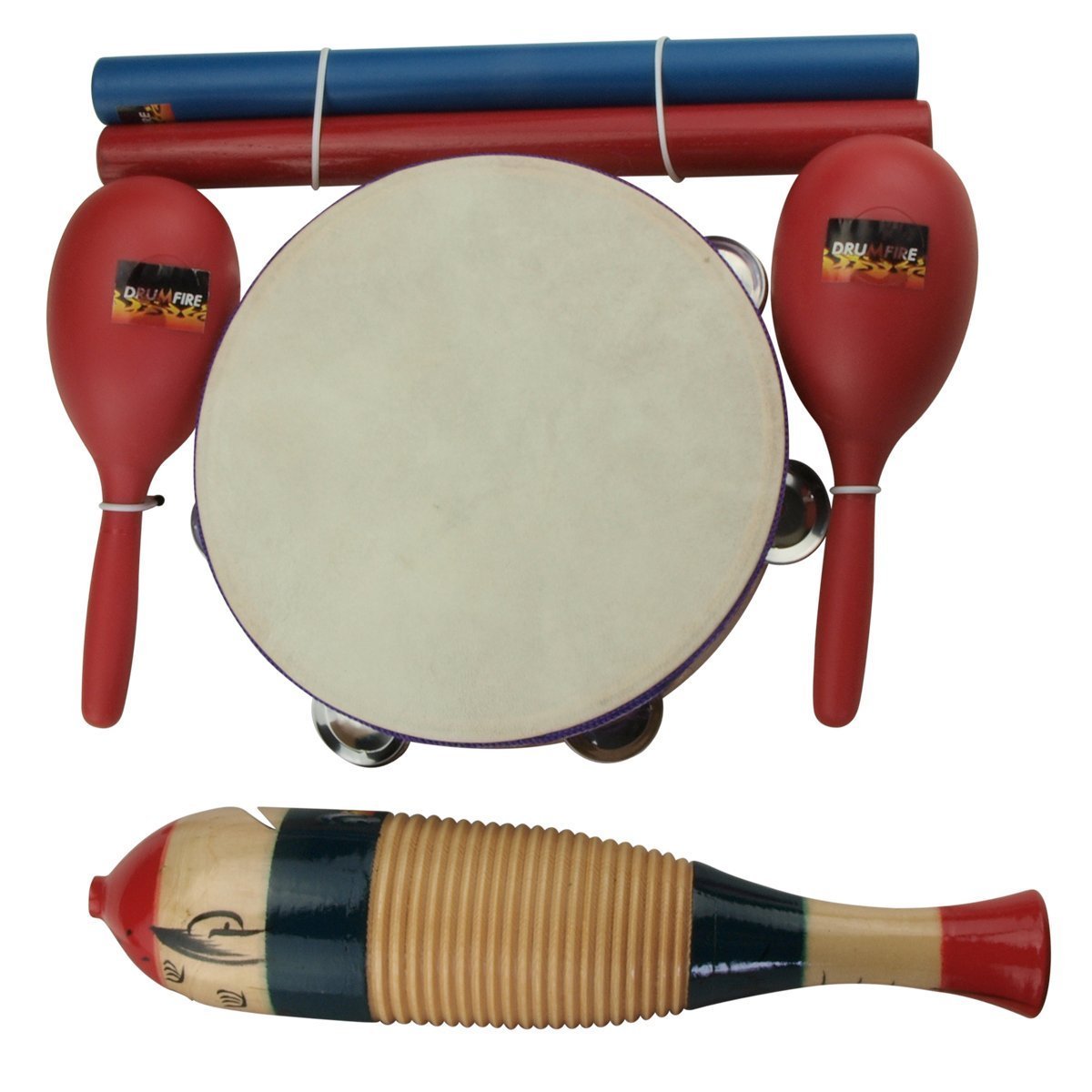 Drumfire Hand Percussion Set with Carry Bag (4-Piece)-DFP-PP4-PLA