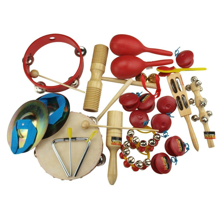 Drumfire Hand Percussion Set with Carry Case (17-Piece)