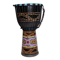 Drumfire 'Tribal Series' 10" Natural Hide Traditional Rope Djembe (Black)-DFP-TRB10-BLK
