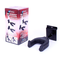 Fretz Short Self-Securing Slatwall Guitar Hanger (Black)-FGH-01SSY-BLK
