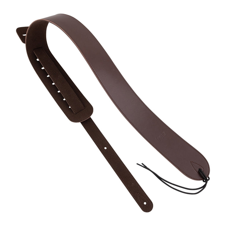 Fretz Standard Microfribre Leather Guitar Strap (Dark Brown)